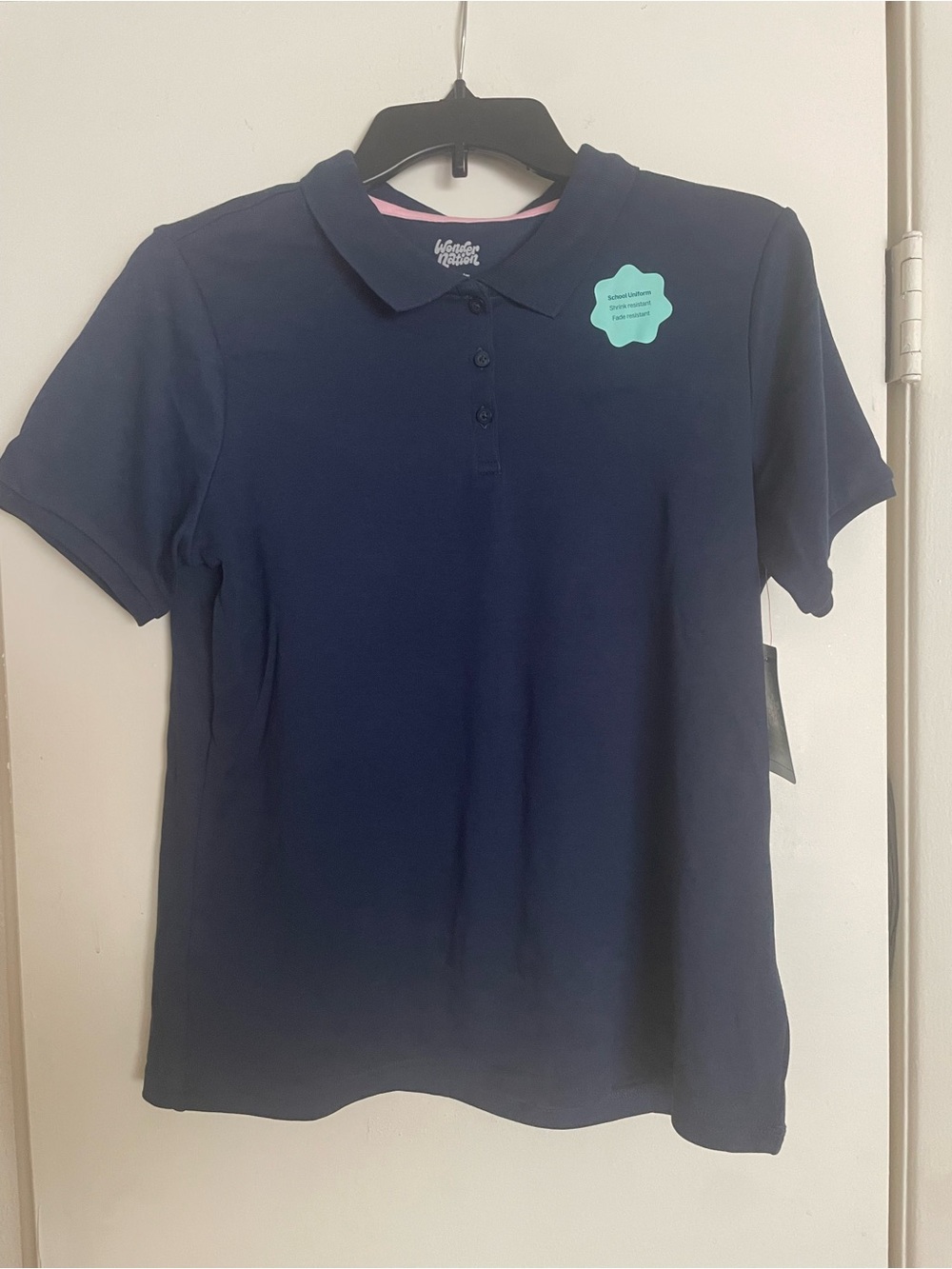 Girls Classic Navy Polo School Uniform Shirt - Wonder Nation